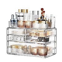 Zhiai Stackable Storage Drawers Acrylic Bathroom Counter Organizer Clear Makeup Organizers For Vanity Kitchen Cabinets Bathro