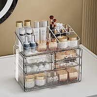 Zhiai Stackable Storage Drawers Acrylic Bathroom Counter Organizer Clear Makeup Organizers For Vanity Kitchen Cabinets Bathro