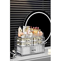 Zhiai Stackable Storage Drawers Acrylic Bathroom Counter Organizer Clear Makeup Organizers For Vanity Kitchen Cabinets Bathro