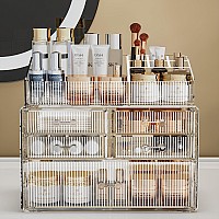 Zhiai Stackable Storage Drawers Acrylic Bathroom Counter Organizer Clear Makeup Organizers For Vanity Kitchen Cabinets Bathro