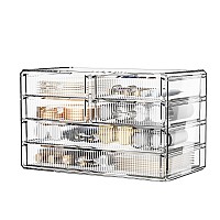 Zhiai Stackable Storage Drawers Acrylic Bathroom Counter Organizer Clear Makeup Organizers For Vanity Kitchen Cabinets Bathro