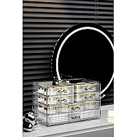 Zhiai Stackable Storage Drawers Acrylic Bathroom Counter Organizer Clear Makeup Organizers For Vanity Kitchen Cabinets Bathro