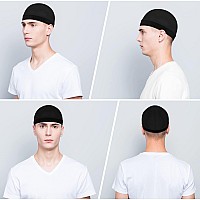 Sibba 3 Pieces Unisex Satin Silky Wave Caps 360 540 720 Wave Elastic Band Silky Durag Headwear Stockings Wig Beanie Cap Soft Bre