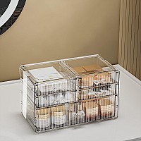 Zhiai Stackable Storage Drawers Acrylic Bathroom Counter Organizer Clear Makeup Organizers For Vanity Kitchen Cabinets Bathro