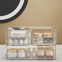 Zhiai Stackable Storage Drawers Acrylic Bathroom Counter Organizer Clear Makeup Organizers For Vanity Kitchen Cabinets Bathro