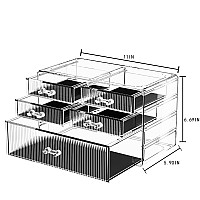 Zhiai Stackable Storage Drawers Acrylic Bathroom Counter Organizer Clear Makeup Organizers For Vanity Kitchen Cabinets Bathro