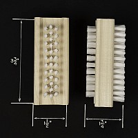 Konex Nonslip Wooden Twosided Hand And Nail Brush Stiff Bristle Fingernail Brushes For Cleaning Under Nails Heavy Duty Fin