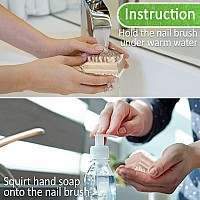 Konex Nonslip Wooden Twosided Hand And Nail Brush Stiff Bristle Fingernail Brushes For Cleaning Under Nails Heavy Duty Fin