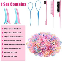 Colorful Mini Rubber Bands With Topsy Tail Styling Tools Elastic Hair Ties Hair Cutter And Hair Accessories For Baby Girls A