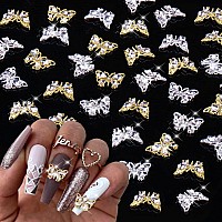 Juome Nail Charms 30 Pcs Butterfly Nail Charms 3D Butterflies Shape Charms For Nail Gems And Rhinestones Nail Art Decorations