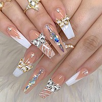 Juome Nail Charms 30 Pcs Butterfly Nail Charms 3D Butterflies Shape Charms For Nail Gems And Rhinestones Nail Art Decorations