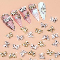 Juome Nail Charms 30 Pcs Butterfly Nail Charms 3D Butterflies Shape Charms For Nail Gems And Rhinestones Nail Art Decorations