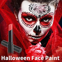 Meicoly Red Eye Black Stickblendable Eyeblack Face Body Paint Eye Paintprofessional Halloween Matte Lipstick Sfx Clown Red Mak