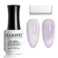 Rarjsm Cat Eye Gel Nail Polish Aurora Violet Purple Velvet Silver Glitter Universal Galaxy Shimmer Ice Gel Polish With Magnet St