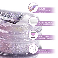 Rarjsm Cat Eye Gel Nail Polish Aurora Violet Purple Velvet Silver Glitter Universal Galaxy Shimmer Ice Gel Polish With Magnet St