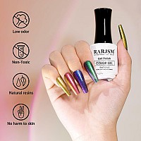 Rarjsm Chameleon Glitter Gel Nail Polish Purple Red To Green Shimmery Multichrome Color Changing Gel Polish Curing Requires Spar