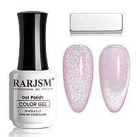 Rarjsm Cat Eye Gel Nail Polish Aurora Light Color Velvet Silver Glitter Rose Red Galaxy Clear Shimmer Ice Gel Polish With Magnet