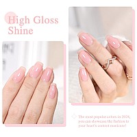 Shoyum Sheer Light Pink Gel Nail Polish 15Ml Jelly Milky Nude Peach Translucent Color Uv Light Cure Gel Polish For Nail Art Diy