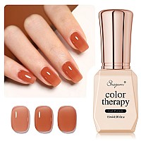 Shoyum Jelly Maple Leaf Translucent Gel Nail Polish 15Ml Sheer Dark Brown Neutral Gel Polish Uv Light Cure For Nail Art Diy