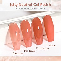 Shoyum Jelly Maple Leaf Translucent Gel Nail Polish 15Ml Sheer Dark Brown Neutral Gel Polish Uv Light Cure For Nail Art Diy