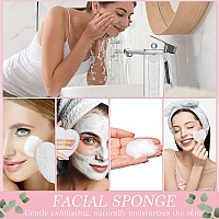 Sieral 120 Pcs Compressed Facial Sponges With Container Face Sponge Disposable Sponge Pads For Washing Face Cleansing Exfoliatin