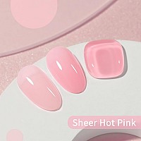 Shoyum Sheer Pink Nail Polish Gel 15Ml Neutral Jelly Color Soak Off Uv Light Cure Gel Polish For Nail Art Diy Manicure At Home