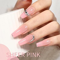 Shoyum Sheer Pink Nail Polish Gel 15Ml Neutral Jelly Color Soak Off Uv Light Cure Gel Polish For Nail Art Diy Manicure At Home