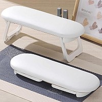 Diesisa Nail Arm Rest Foldable Pu Leather Nail Hand Rest For Manicure With Soft Nail Mat For Table Soft Hand Rest For Acrylic