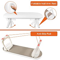 Diesisa Nail Arm Rest Foldable Pu Leather Nail Hand Rest For Manicure With Soft Nail Mat For Table Soft Hand Rest For Acrylic