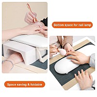 Diesisa Nail Arm Rest Foldable Pu Leather Nail Hand Rest For Manicure With Soft Nail Mat For Table Soft Hand Rest For Acrylic