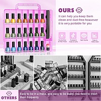 Subay 2 Pcs Portable Nail Polish Organizer Clear Double Side Nail Polish Holdergel Nail Storage For 48 Bottles With 6 Adjustab