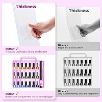 Subay 2 Pcs Portable Nail Polish Organizer Clear Double Side Nail Polish Holdergel Nail Storage For 48 Bottles With 6 Adjustab