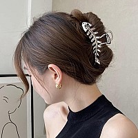 Elegant Metal Hair Clips For Women Fish Bone Shape French Barrettes For Thick Hair Wedding And Styling Accessories Gold Sil