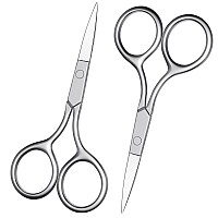 Eyebrow Scissors Small Scissors For Hair Eyebrows Nose Hair Beard Eyelashes Cuticle Stainless Steel Fine Straight Tip Nos