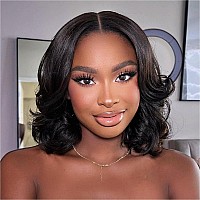 Huiwanyan Body Wave Lace Front Wigs Human Hair Pre Plucked 13X4 Hd Lace Front Wigs Human Hair Bob Wig Human Hair Glueless Wig 18