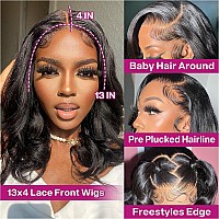 Huiwanyan Body Wave Lace Front Wigs Human Hair Pre Plucked 13X4 Hd Lace Front Wigs Human Hair Bob Wig Human Hair Glueless Wig 18