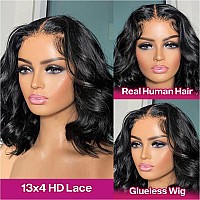 Huiwanyan Body Wave Lace Front Wigs Human Hair Pre Plucked 13X4 Hd Lace Front Wigs Human Hair Bob Wig Human Hair Glueless Wig 18