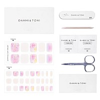 Danni Toni Semi Cured Gel Toenail Strips Iridescent Magical Allure Gold Silver Sparkles Gel Toenail Stickers Shimmering Toen