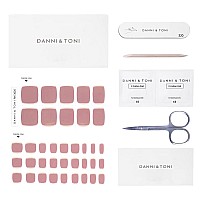 Danni Toni Semi Cured Gel Toenail Strips Rose Gold Glow Mirror Gel Toenail Stickers Toenail Polish Strips 37 Stickers