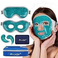 Cooling Eye Mask Ice Face Mask Gel Beads Hot Cold Compress Reusable Ice Face Eye Mask Under Eye Patches Ice Pack Set Cold