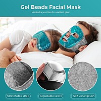 Cooling Eye Mask Ice Face Mask Gel Beads Hot Cold Compress Reusable Ice Face Eye Mask Under Eye Patches Ice Pack Set Cold