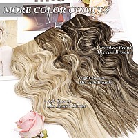 Morica Invisible Wire Hair Extensions 20 Inch Hair Extensions Halo Ash Blonde Mix Bleach Blonde Long Wavy Synthetic Hairpiece