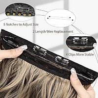 Morica Invisible Wire Hair Extensions 20 Inch Chocolate Brown Mix Ash Brown Long Wavy Synthetic Hairpiece With Transparent Wir