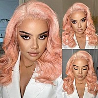 Andria Short Wig Pink Colorful Wavy Wig Lace Front Wigs For Women Natural Loose Wave Wigs Synthetic Heat Resistant Fiber Hair Gl