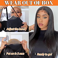 Soyhey Straight Lace Front Wigs Human Hair 13X4 Hd Transparent Lace Front Wigs Human Hair Pre Plucked With Baby Hair 180 Densit