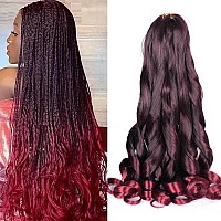 French Curl Braiding Hair8Packs Loose Wavy Tbug Pre Stretched Synthetic Spiral Curly Crochet Braiding Hair 16Inch 75Gpack Fre