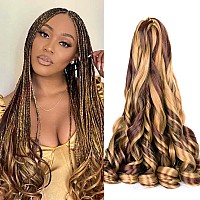 Curly Braiding Hair 8 Packs Spanish Curly Braiding Hair P2733 Bouncy Braiding Hair Extensions 24 Inch Pre Stretched French Curl