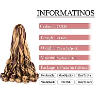 Curly Braiding Hair 8 Packs Spanish Curly Braiding Hair P2733 Bouncy Braiding Hair Extensions 24 Inch Pre Stretched French Curl