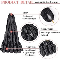 French Curly Braiding Hair 16 Inch Loose Wavy 8 Pack Bouncy Braiding Hair Extensions 1B Black 75Gpack French Curls Synthetic Ha