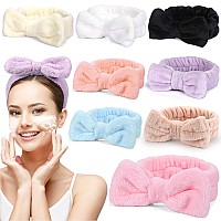 Umiku 8 Pack Facial Headbands For Women Soft Coral Fleece Cosmetic And Skincare Head Wraps For Makeup Hair Care Face Washing